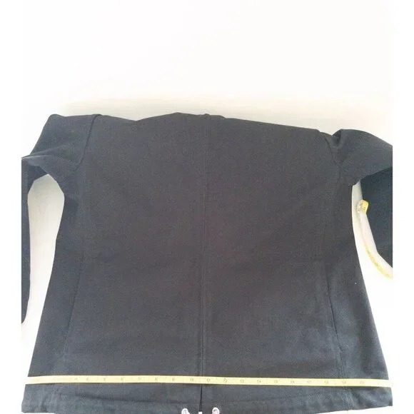 St. John Sport Black Jacket With Vibrant Printed Lining & Adjustable Drawstring - Picture 12 of 15